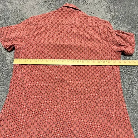 Fair Harbor Shirt Mens Medium Geometric Floral Short Sleeve Button Up - Picture 4 of 7